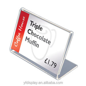 スーパーマーケット用の透明なアクリル値札ホルダー、棚用の透明なミニアクリル値札ラベルディスプレイスタンド - Product Image 1