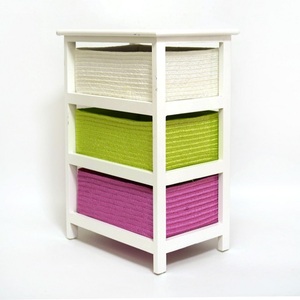 Solid Wood <strong>3</strong> <strong>Drawer</strong> White Rattan Furniture <strong>Chest</strong> <strong>of</strong> <strong>Drawers</strong> Cabinet Design - Product Image 4