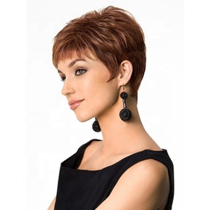 New Arrival Unique Design Natural Straight Short Synthetic Hair <strong>Wig</strong> Brown <strong>Wig</strong> <strong>Pixie</strong> <strong>Cut</strong> <strong>Wig</strong> for Women - Product Image 2