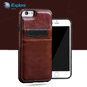 IExplore hersteller Hybrid TPU PU leder vintage karte slot brieftasche fall telefon fall für Samsung s9 s10 iPhone 6 7 8 X XS Max