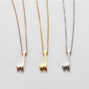 Bijoux en acier inoxydable sans vernis, bijoux d'animaux, design petite <span class=keywords><strong>girafe</strong></span>, pendentif pour filles, offre spéciale - Product Image 2