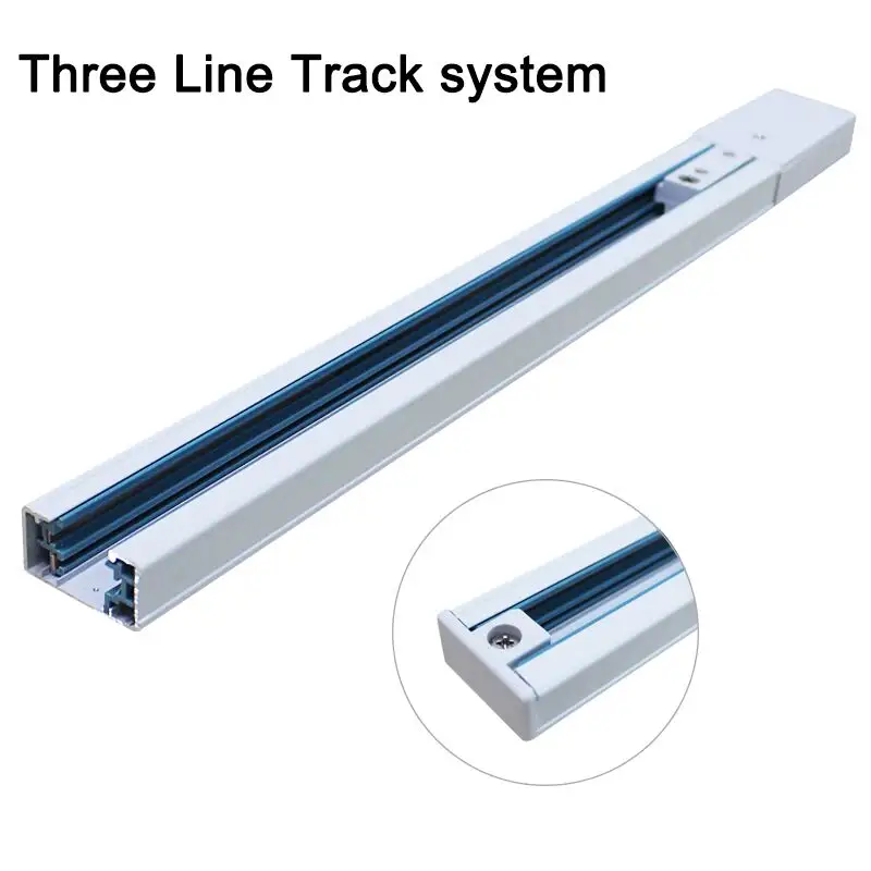Lighting Track System Accessories 1 Meter 2 Wires Aluminum Track Light Rail LED Light Track Rail