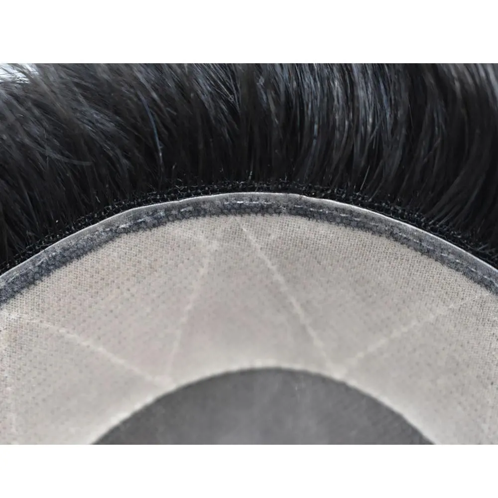 2024 stock injertado piezas de cabello indio línea de cabello natural duradero mono tupé para hombre negro