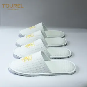 5 Star Supplier Custom Logo Cheap Cotton Bedroom Flip Flop Guest Eva Hotel Disposable Slippers