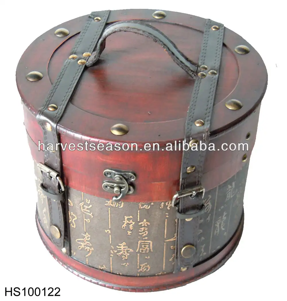 Kotak Penyimpanan Dekoratif Tiongkok Antik Grosir, Bentuk Bulat