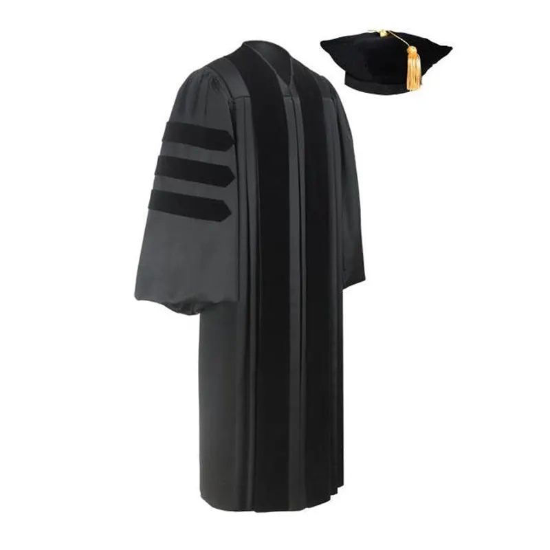 Vestido de graduação personalizado da universidade de cambridge, vestido preto de graduação