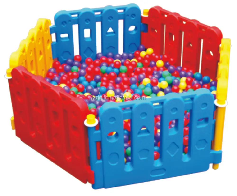 KAIQI klassieke Plastic Speelgoed Serie KQ50129F hek combinatie ballen zwembad outdoor speeltoestellen