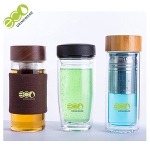 Bouteille d'eau sport en <span class=keywords><strong>verre</strong></span> de haute qualité avec manchon en silicone, 450 ml et 500 ml, prix de gros abordable - Product Image 3