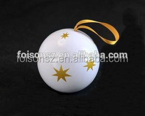 Boîtes cadeaux de boîte de bidon de boule de Noël pour les primes et la promotion Utilisation de logo en relief en fer-blanc et en plastique de qualité alimentaire pour l'artisanat d'emballage - Product Image 3