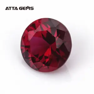 Lab made Price Of Synthetic #7 gemas rubí de corte redondo gema Rubí