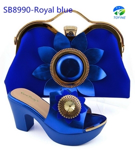 Commercio all'ingrosso moda Slipper <span class=keywords><strong>oro</strong></span> scarpe italiane e borsa Set per la festa - Product Image 4