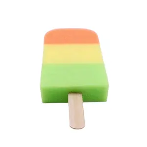 Super soft multi colors ice-cream shape shower body scrubber bath sponge for kids