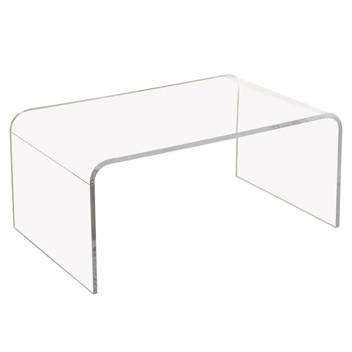 Simple curvado claro acrílico Lucite mesa de café de mesa de muebles