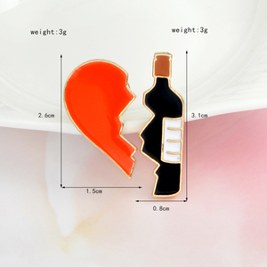 QIHE botella de <span class=keywords><strong>vino</strong></span> y broche <span class=keywords><strong>del</strong></span> corazón personalizado Juego de 2 <span class=keywords><strong>vino</strong></span> corazón pins regalo para los <span class=keywords><strong>amantes</strong></span> <span class=keywords><strong>del</strong></span> <span class=keywords><strong>vino</strong></span> - Product Image 2