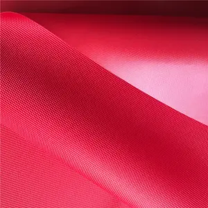 Venta al por mayor de fábrica de tela de equipaje de tienda de campaña impermeable Oxford recubierta de PVC rojo 420D