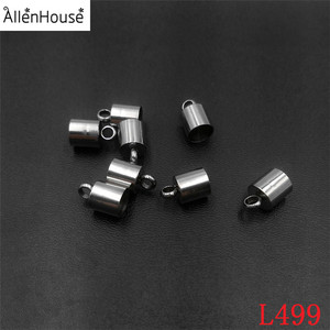 3.5mm <span class=keywords><strong>4mm</strong></span> 4.5mm paslanmaz çelik gümüş kaplama tüp ucu ucu boncuk deri takı için küçük halka delik ile kapaklar - Product Image 6