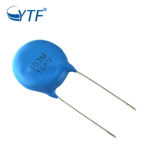 ตัวเก็บประจุแบบแผ่นเซรามิกสีน้ำเงิน0.01uF แบรนด์ YTF แรงดันสูงมาก10nfdiamater 20.3มม. รูจากโรงงานโดยตรง10KV 103เมตร - Product Image 2
