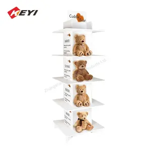 Free Standing Four Sides Teddy Bear Rack / Plush Toys Retail Display Stand