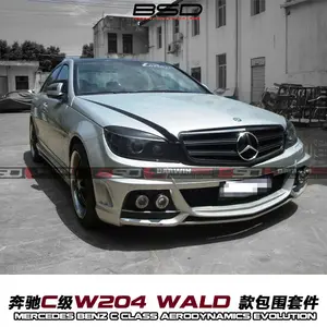 用于梅赛德斯2008-2013 C类w204的W风格玻璃纤维玻璃体套件