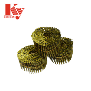 Chiodi per pallet in filo di ferro Q235 da 15 gradi, con rivestimento OEM giallo, argento, verde, a gambo liscio, per legno, 2540 - Product Image 3