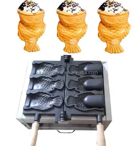 Hot Koop Snack Apparatuur 110 V 220 V Elektrische 3 Pcs Open Mond Koreaanse Vis Wafelijzer, ijs Vis Vorm Wafel Baker