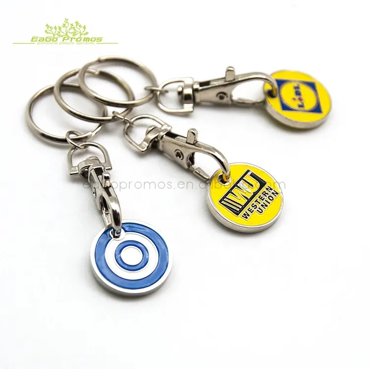 2024 2025 Wholesale high quality promotional trolley coin cheap custom holder trolly coin key chains