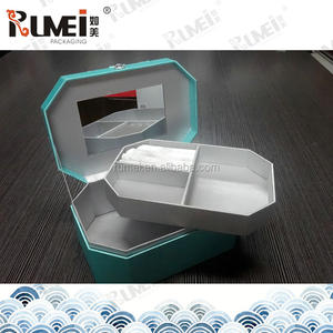 Bleu impression perle décoration <span class=keywords><strong>Intégré</strong></span> petit <span class=keywords><strong>miroir</strong></span> personnalisé petite boîte <span class=keywords><strong>à</strong></span> <span class=keywords><strong>bijoux</strong></span> - Product Image 1