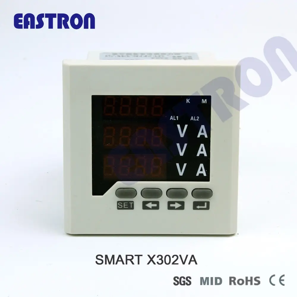 Akıllı X302VA üç fazlı dijital voltaj ve amper panel metre, amp metre, akım ölçer, 96*96
