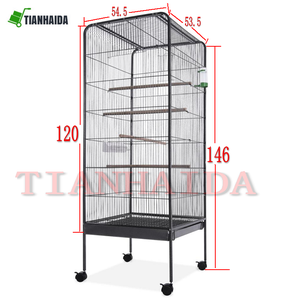 Extérieur Fer maison d'oiseau et grand Fer perroquet cage à oiseaux/Fil Métallique Noir Grande Cage À Oiseaux - Product Image 2