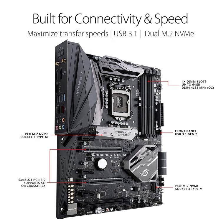 ASUS ROG MAXIMUS X HEROマザーボードIntel LGA1151 DDR4 4133MHz