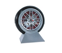 Mode Moderne En Plastique Forme De Roue Horloge Conception Table Horloge Décorative Cadeau Reloj Horloge De Bureau