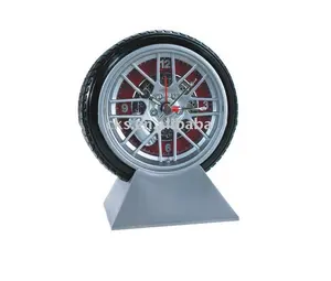 Fashion Modern Plastic Wheel Shape Design Table Decorative Clock Gift