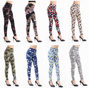 Commercio all'ingrosso 92% poliestere 8% spandex yummy doppio spazzolato OS TC più il formato burrosa super morbido personalizzata stampato leggings per le donne - Product Image 2