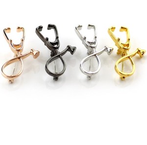 Spille a Forma di Stetoscopio in 4 Colori, Gioielli Medici alla Moda, Spilla Dorata, Distintivo a Forma di Stetoscopio per Infermieri, Medici, Studenti di Medicina, Idea Regalo - Product Image 5