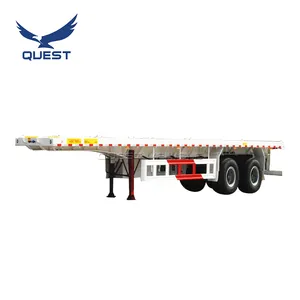 QUEST Hot Sale Flatbed Prime Mover with 53ft 40ft 20ft Semi-trailer 40ft Container Trailer Truck Trailer 2 Pieces 13T FUWA Axle