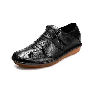 Nouveau style de chaussures en cuir pour hommes, sandales augmentant la hauteur de 6 cm