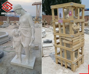 Wholesale High Quality Outdoor Hand Carving White <strong>Marble</strong> Stone Sculpture Mother And Child <strong>Statues</strong> - Product Image 4