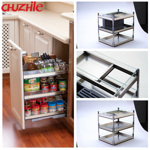 Wholesale 201 Stainless Steel Multi-Function Kitchen <strong>Drawer</strong> with Glass 3 Layers <strong>Pull</strong> <strong>out</strong> Basket for <strong>Storage</strong> - Product Image 4