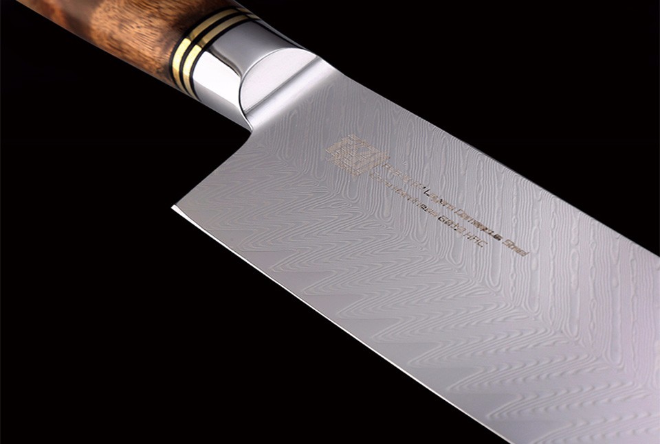 FINDKING AUS-10 Japanese Damascus Steel 7 inch Chef Nakiri Knife Sapele Wood Handle 67 Layers Butcher Cleaver Kitchen Knives