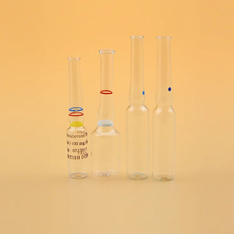 Флаконы для фармацевтических ампул с трафаретной печатью, прозрачные стеклянные ампулы