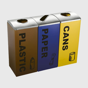 3 compartment garbage recycling <strong>bin</strong> indoor <strong>rubbish</strong> <strong>bin</strong> special <strong>innovative</strong> design separated stainless steel for for and airport - Product Image 4