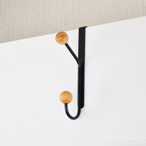 New Launch Overdoor Clothes and Pants <b>Hook</b> With Rubber Wood Knob - Product Image 3