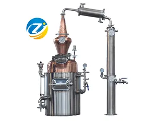 ZJM 100L 1 anno di garanzia riscaldamento a vapore stills in rame per distillatore di oli essenziali