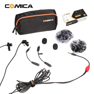 COMICA çok yönlü kondenser yaka mikrofonu DSLR kamera için Sony A7R,A6300, akıllı telefon, Iphone 7 iphone 6 gopro 3,4,5