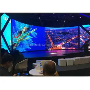 Layar Dinding Video Panggung Led P16/Display Led Lengkung Luar 3D Tersedia