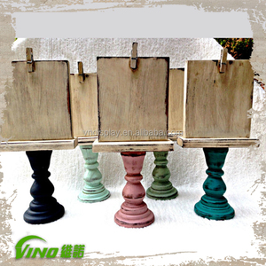 Supports de menu, bases et clips de piédestal multicolores, supports de menu en bois de style affichage de table en bois avec clips - Product Image 1