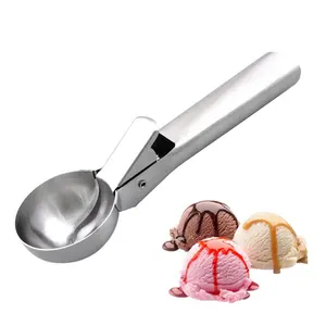 Cucchiaio per gelato paletta in metallo in acciaio inossidabile con grilletto utensili da cucina strumenti per gelato cucchiaio per cioccolato