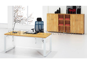 Modern büro <span class=keywords><strong>partner</strong></span> schreibtisch mit glas top, büro schreibtisch mit metall bein design - Product Image 6