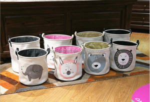 France Designer Baby Canvas <strong>Laundry</strong> <strong>Basket</strong> <strong>Foldable</strong> with Handle - Product Image 5