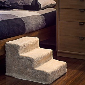Soporta hasta 20 lbs, escalera de 3 escalones para perros pequeños y gatos, escaleras portátiles para cama de mascotas